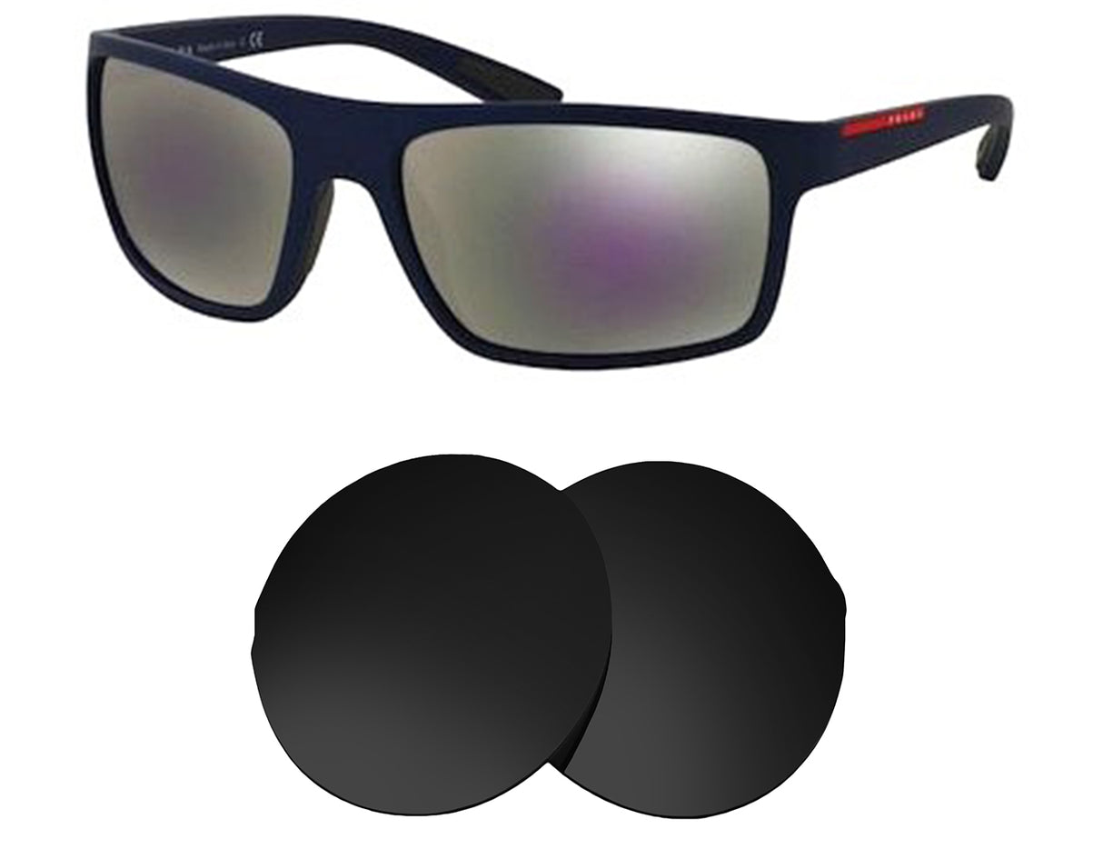 Prada SPS 02Q (62mm)-Replacement Lenses-Volcanic Black-Non-Polarized-Seek Optics