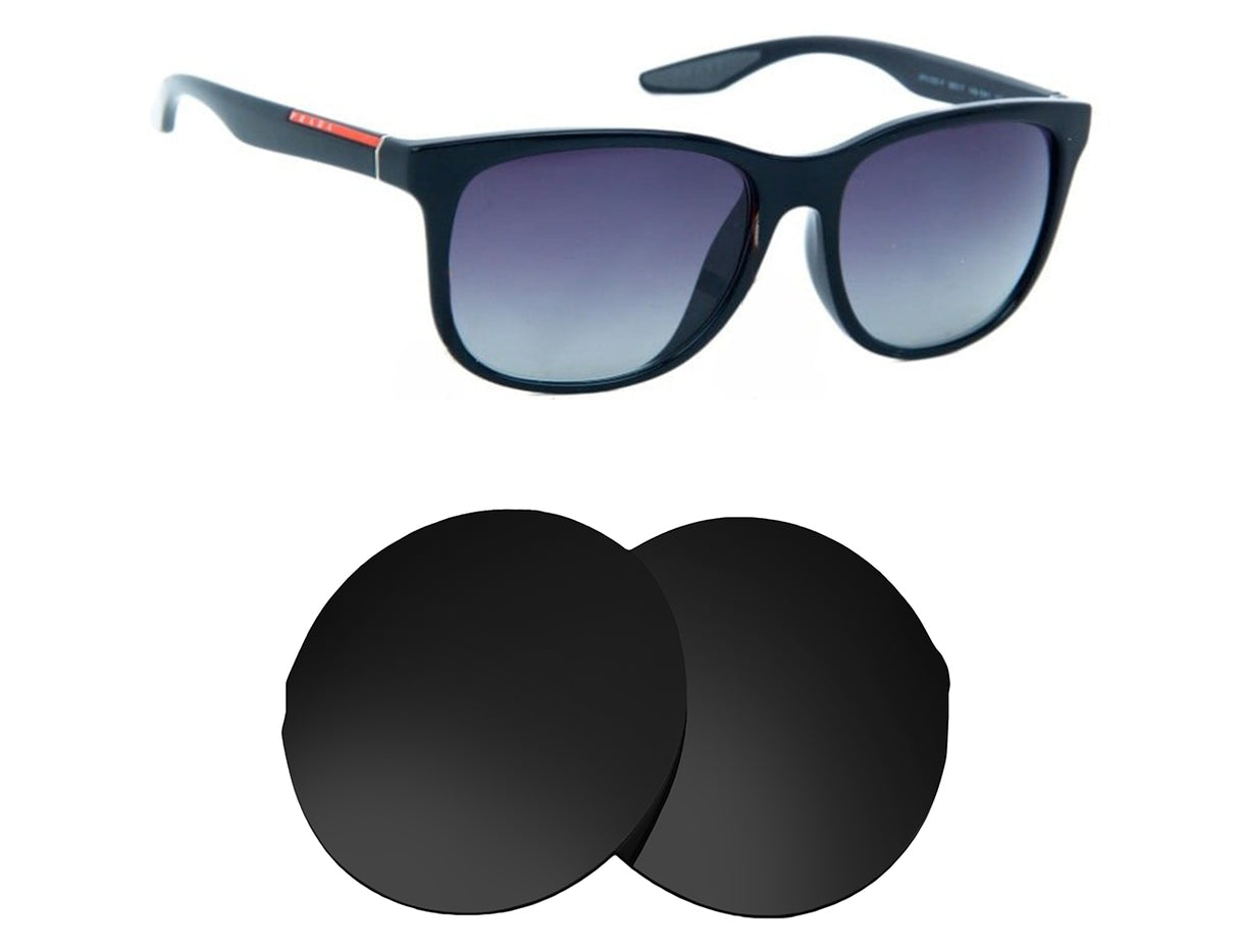 Prada SPS 03O-F (58mm)-Replacement Lenses-Volcanic Black-Non-Polarized-Seek Optics