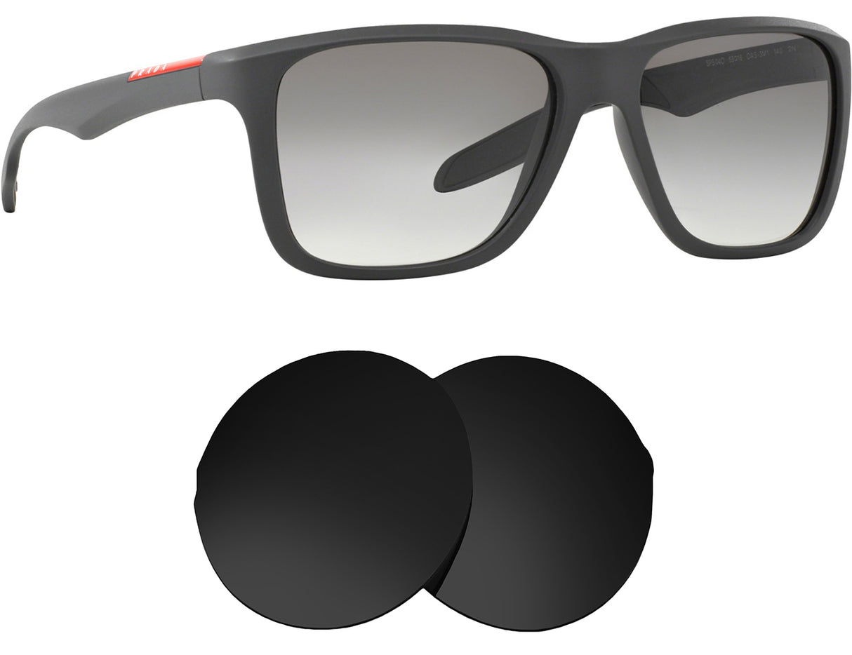 Prada SPS 04O (58mm)-Replacement Lenses-Volcanic Black-Non-Polarized-Seek Optics