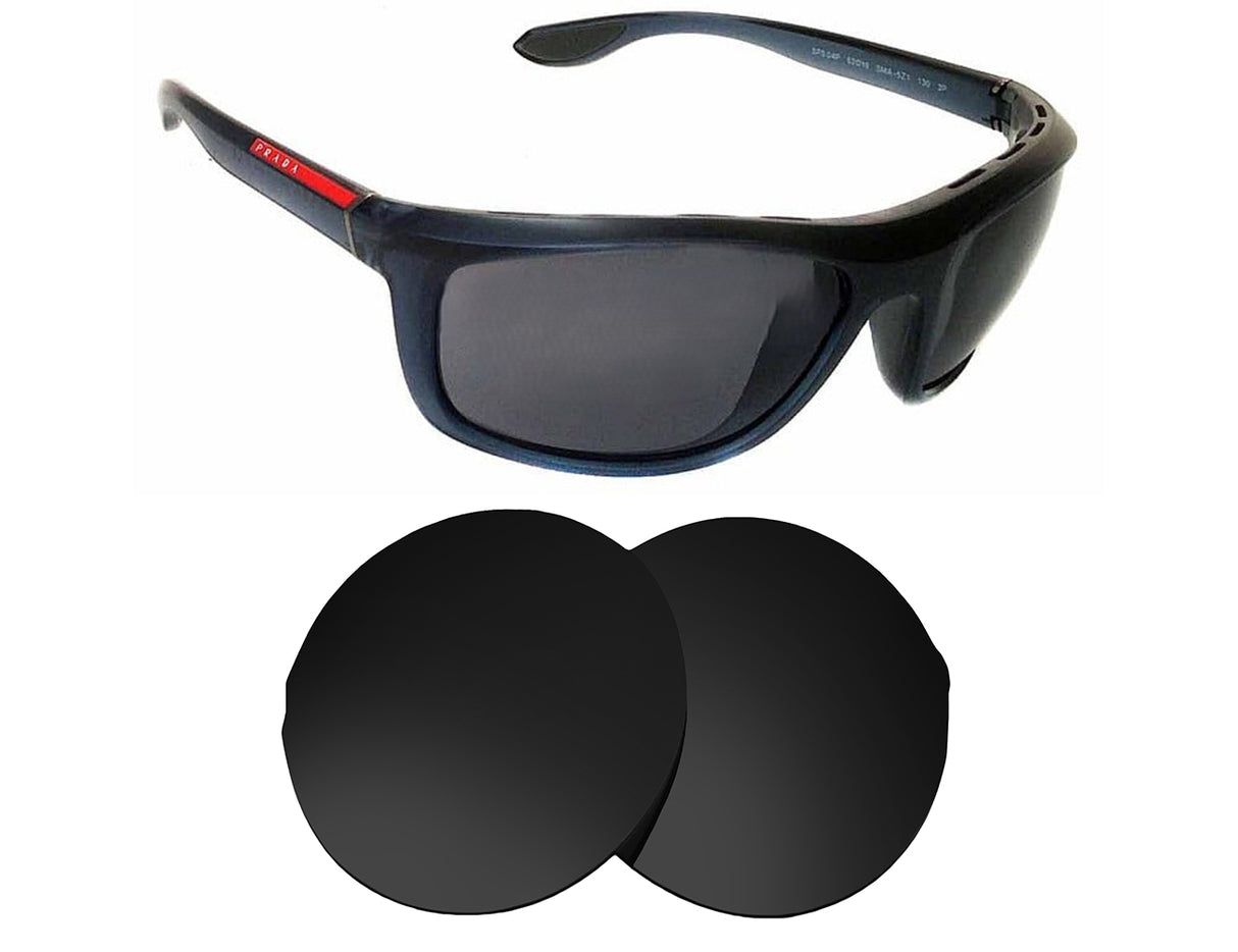 Prada SPS 04P (62mm)-Replacement Lenses-Volcanic Black-Non-Polarized-Seek Optics