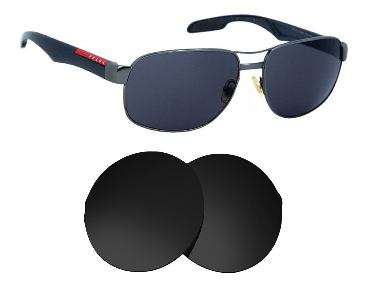 Prada SPS 58N (61mm)-Replacement Lenses-Volcanic Black-Non-Polarized-Seek Optics