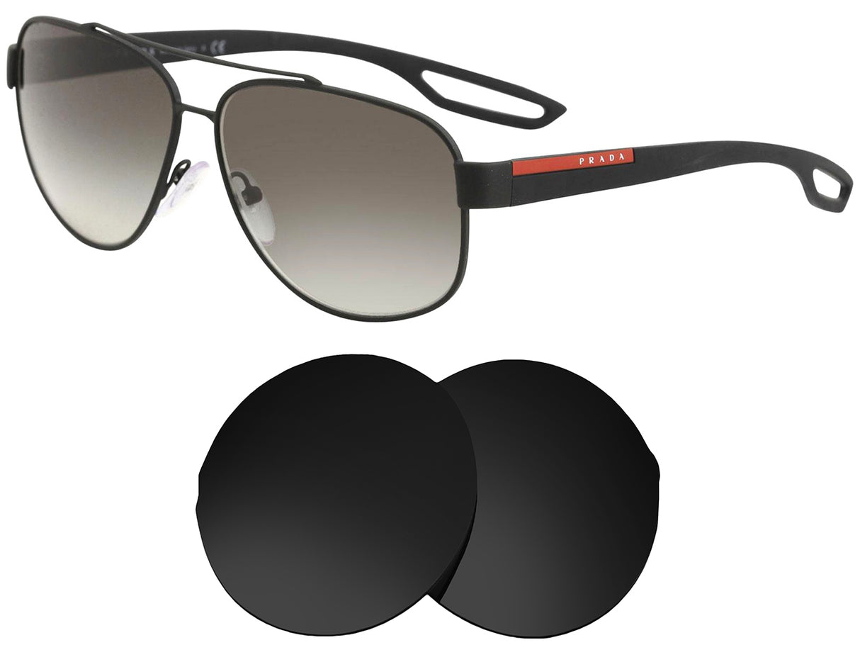 Prada SPS 58Q (60mm)-Replacement Lenses-Volcanic Black-Non-Polarized-Seek Optics