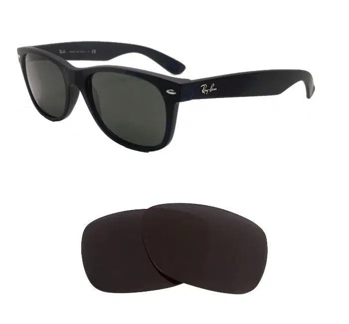 Ray-Ban RB2132F 55mm New Wayfarer (Low Bridge Fit)-Replacement Lenses-Volcanic Black-Non-Polarized-Seek Optics