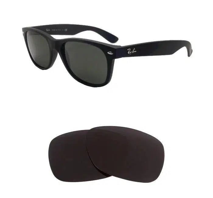 Ray-Ban RB 2132 55mm Wayfarer-Replacement Lenses-Volcanic Black-Non-Polarized-Seek Optics