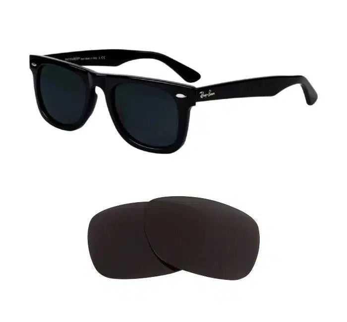 Ray-Ban RB2140F 54mm Original Wayfarer (Low Bridge Fit)-Replacement Lenses-Volcanic Black-Non-Polarized-Seek Optics