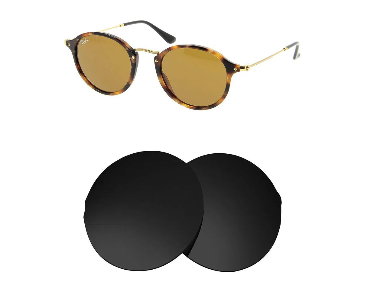 Ray-Ban RB 2447 Round Fleck 49mm-Replacement Lenses-Volcanic Black-Non-Polarized-Seek Optics