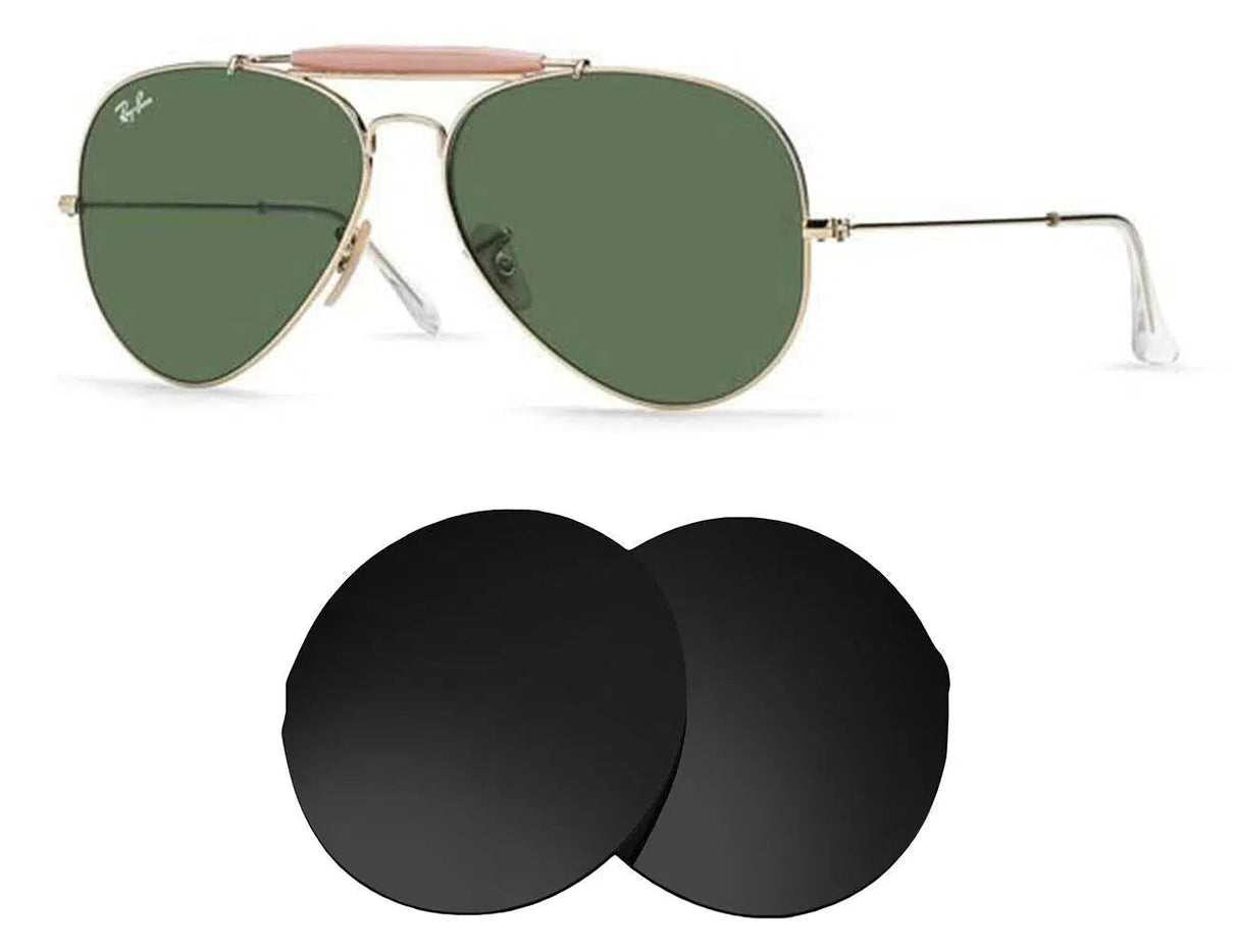 Ray-Ban RB 3029 58mm Outdoorsman II-Replacement Lenses-Volcanic Black-Non-Polarized-Seek Optics