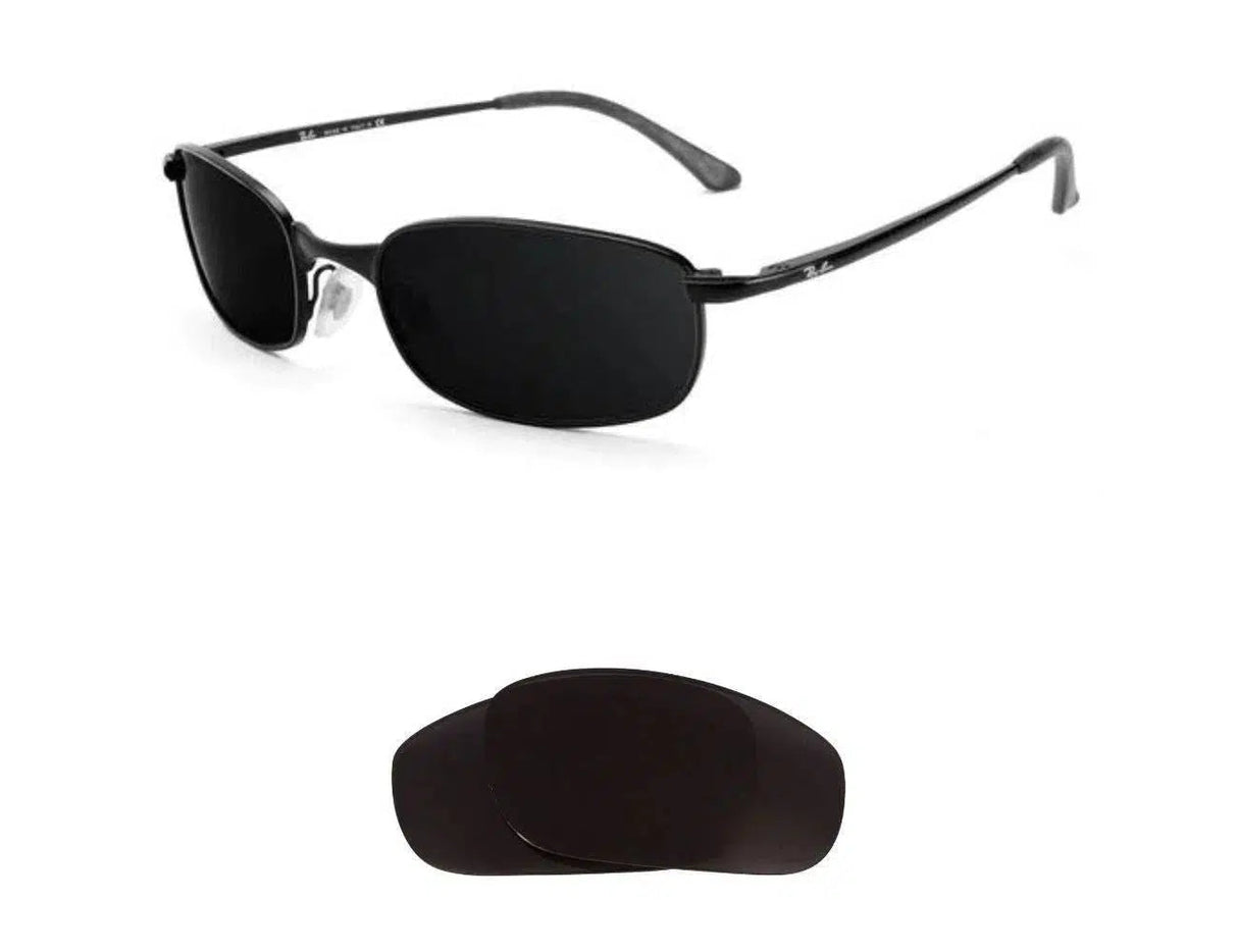 Ray-Ban RB 3162 55mm Sleek-Replacement Lenses-Volcanic Black-Non-Polarized-Seek Optics