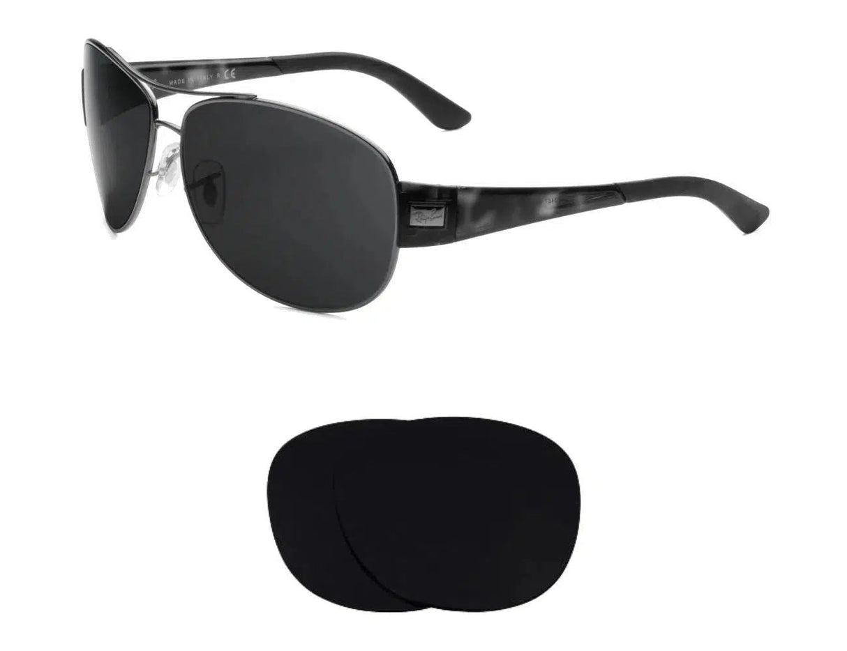 Ray-Ban RB 3467 63mm-Replacement Lenses-Volcanic Black-Non-Polarized-Seek Optics