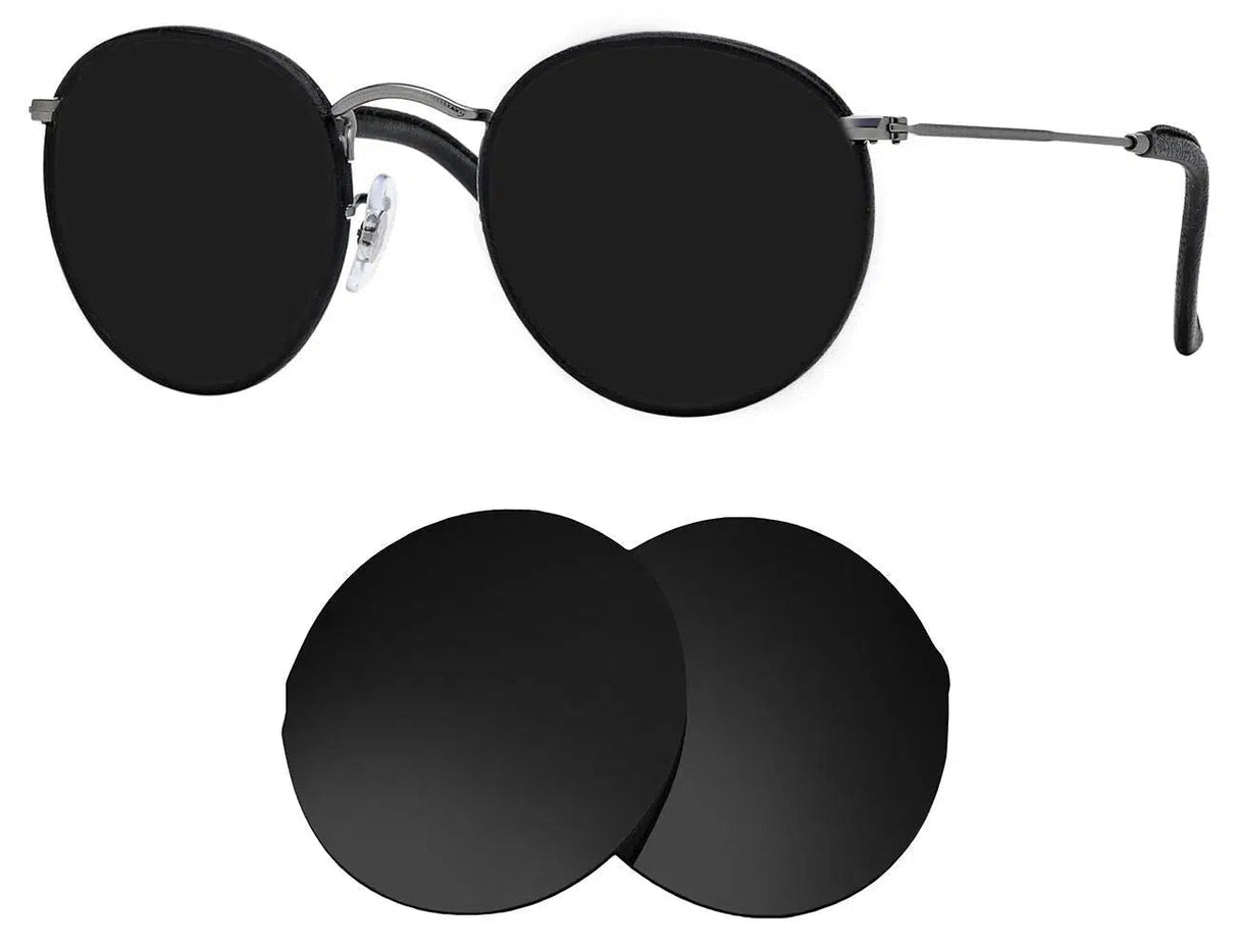 Ray-Ban RB 3475Q Round Craft-Replacement Lenses-Volcanic Black-Non-Polarized-Seek Optics