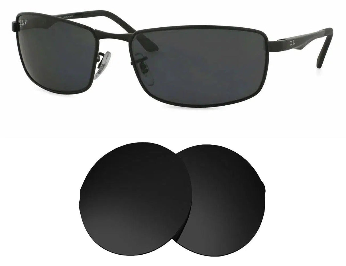 Ray-Ban RB3498 64mm-Replacement Lenses-Volcanic Black-Non-Polarized-Seek Optics