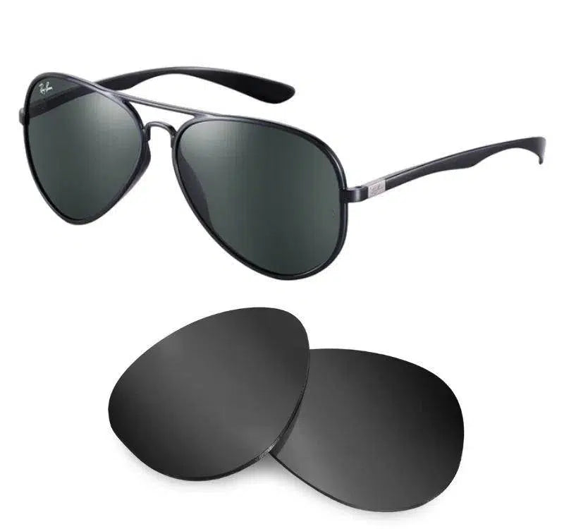 Ray-Ban RB4180F 59mm Aviator Lifeforce (Low Bridge Fit)-Replacement Lenses-Volcanic Black-Non-Polarized-Seek Optics