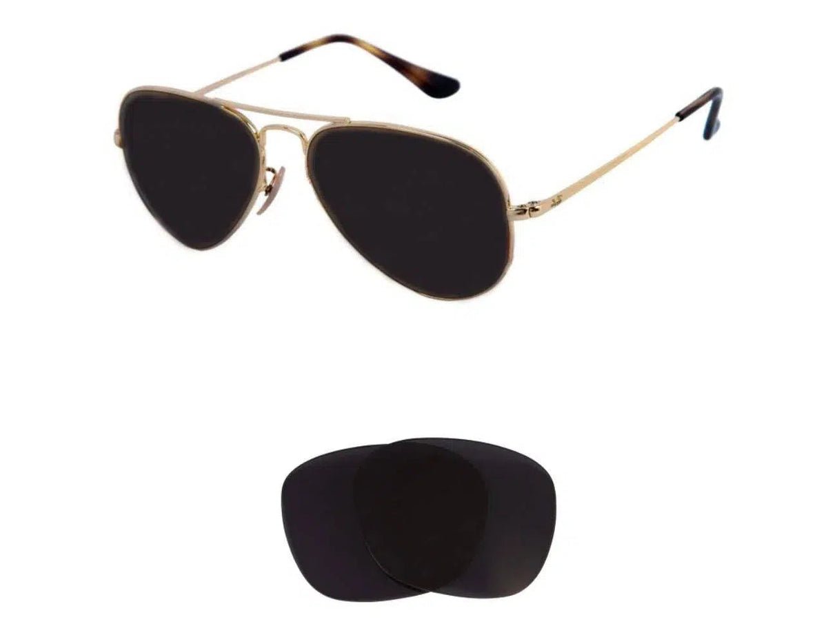 Ray-Ban RB 6489 55mm Aviator Optics-Replacement Lenses-Volcanic Black-Non-Polarized-Seek Optics