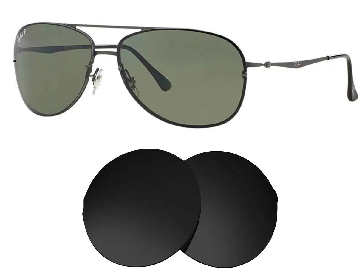 Ray-Ban RB 8052 61mm LightRay-Replacement Lenses-Volcanic Black-Non-Polarized-Seek Optics