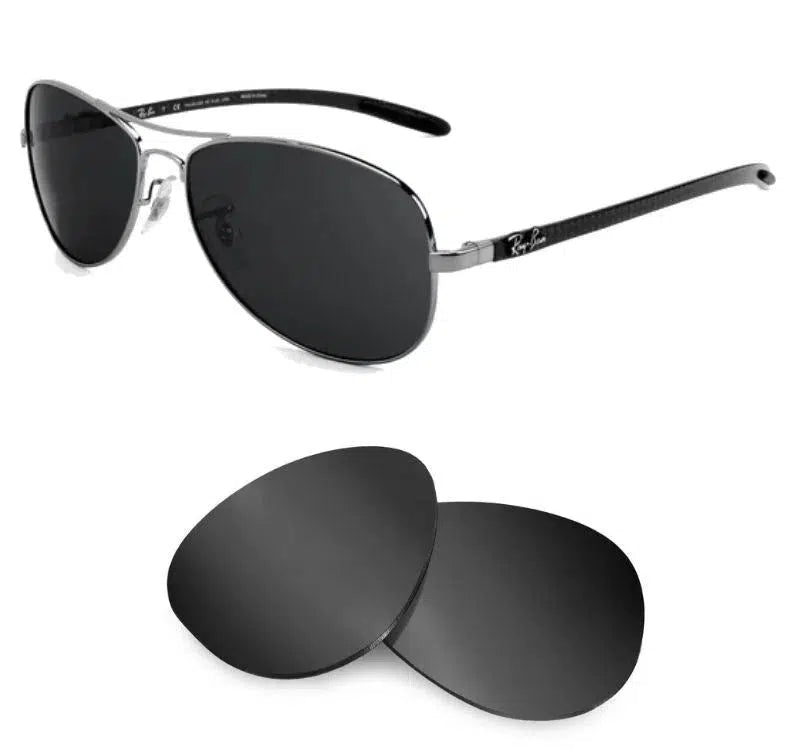 Ray-Ban RB 8301 59mm Carbon Fiber-Replacement Lenses-Volcanic Black-Non-Polarized-Seek Optics