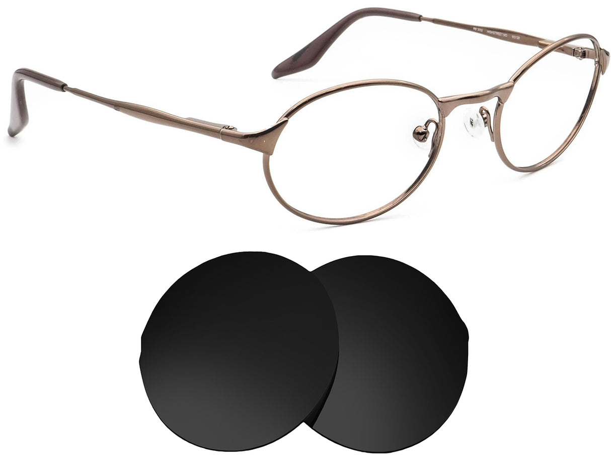 Ray-Ban RB3002 Highstreet Mo (50mm)-Replacement Lenses-Volcanic Black-Non-Polarized-Seek Optics