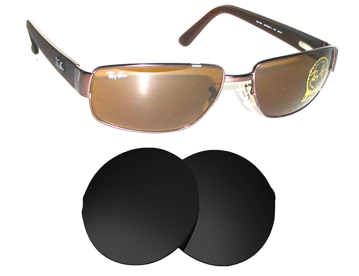 Ray-Ban RB3189 Leather II (58mm)-Replacement Lenses-Volcanic Black-Non-Polarized-Seek Optics