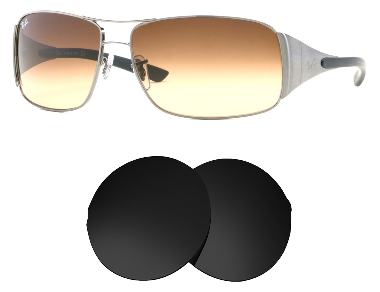 Ray-Ban RB3320 (64mm)-Replacement Lenses-Volcanic Black-Non-Polarized-Seek Optics