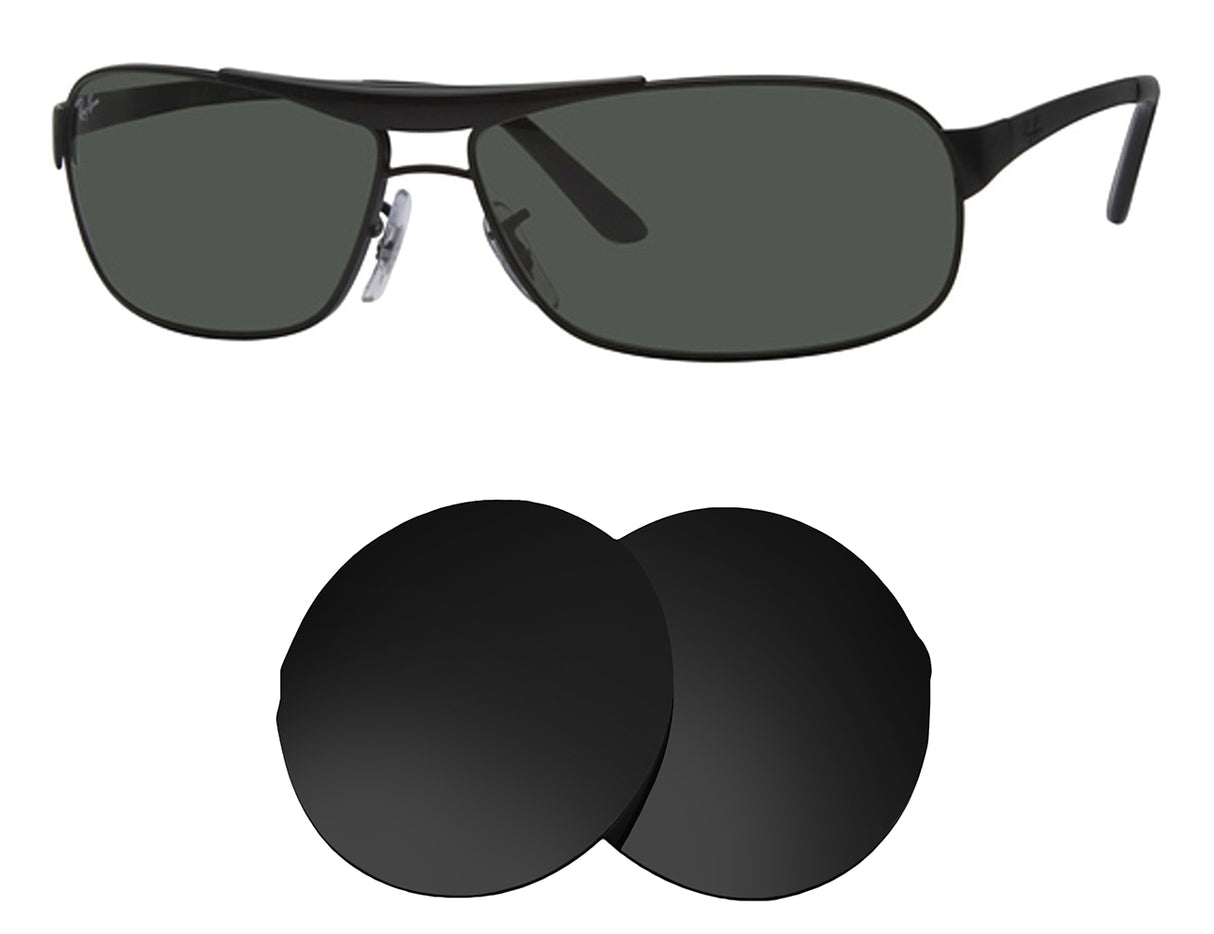 Ray-Ban RB3323 (60mm)-Replacement Lenses-Volcanic Black-Non-Polarized-Seek Optics