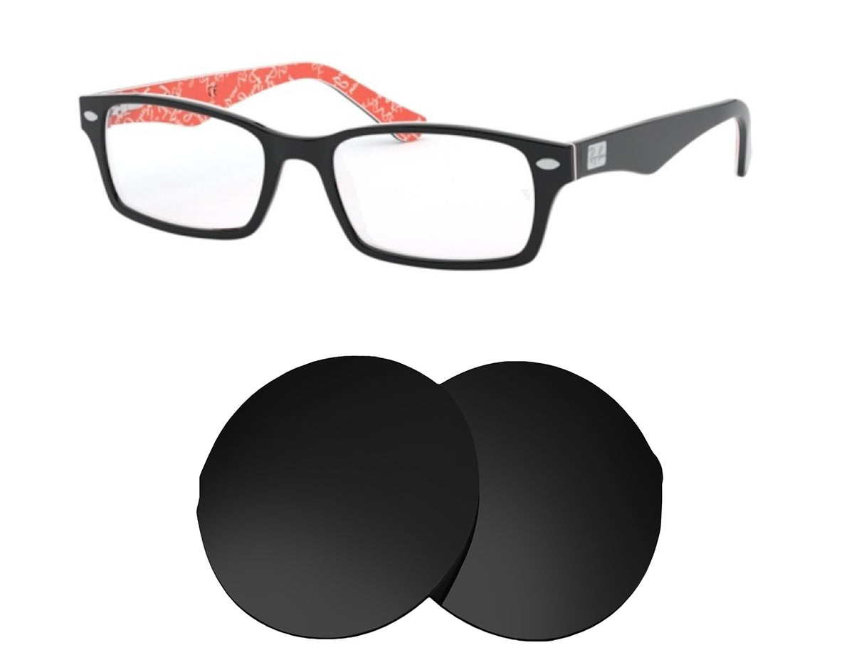 Ray-Ban RB5206 (54mm)-Replacement Lenses-Volcanic Black-Non-Polarized-Seek Optics