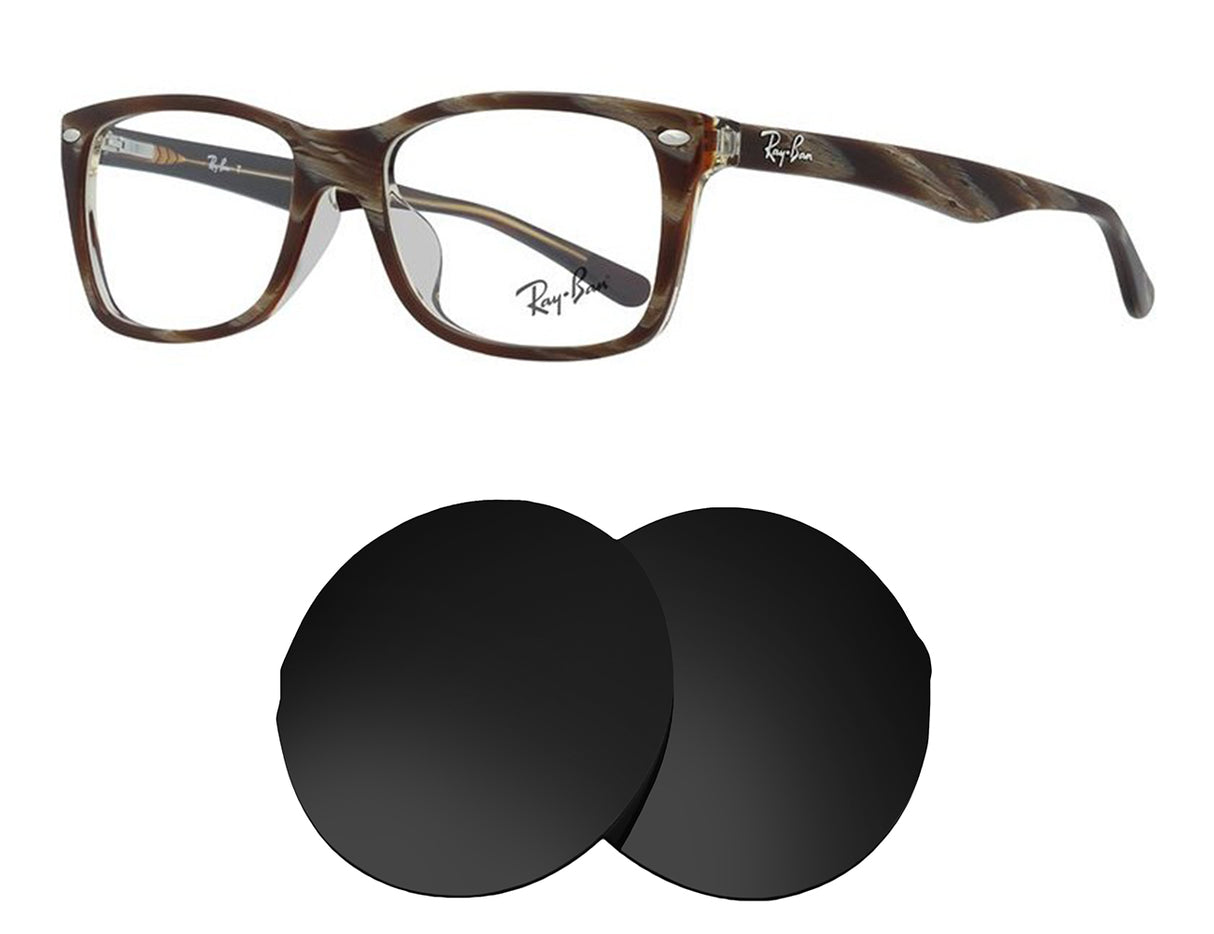 Ray-Ban RB5228F (53mm)-Replacement Lenses-Volcanic Black-Non-Polarized-Seek Optics