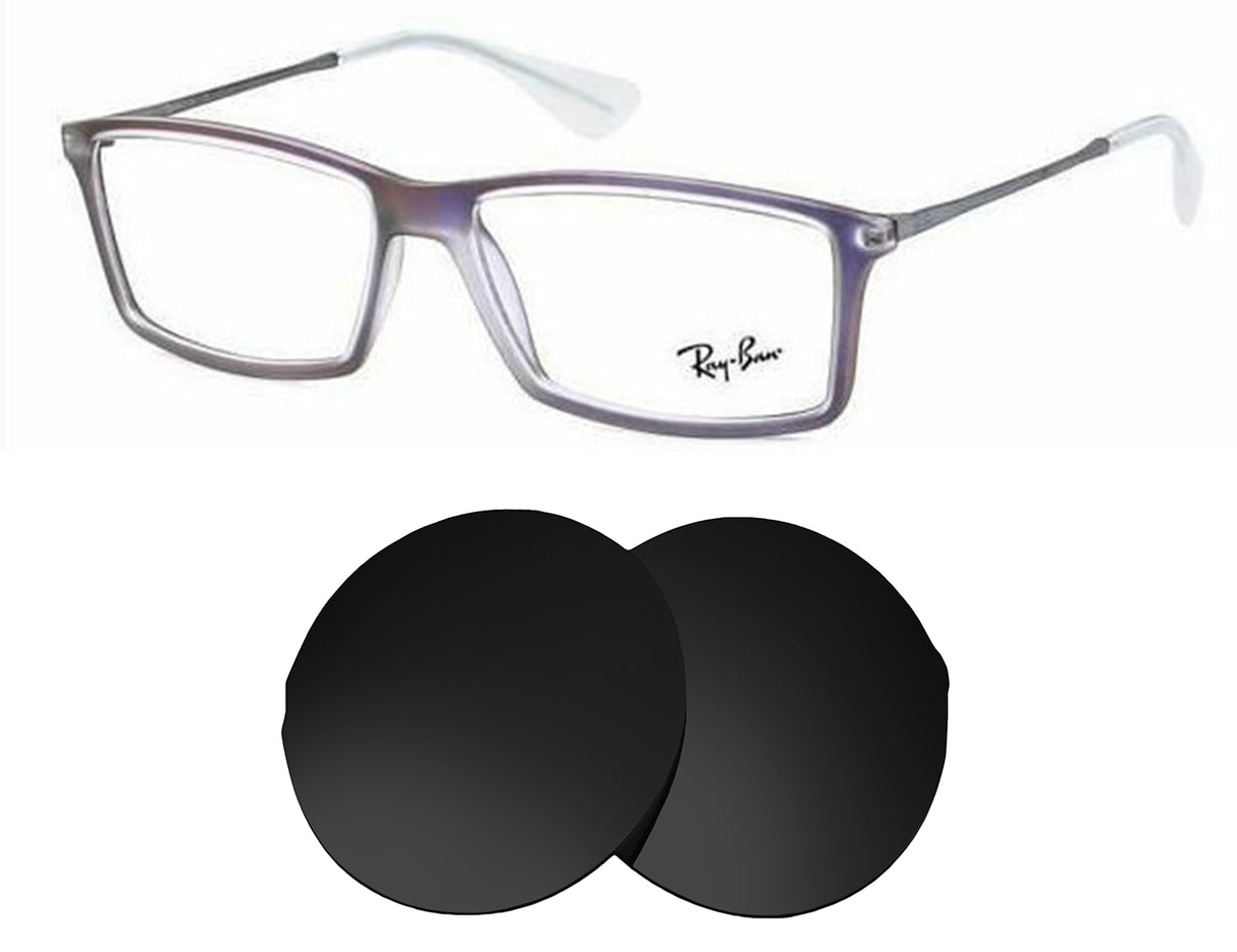 Ray-Ban RB7021 (55mm) Matthew-Replacement Lenses-Volcanic Black-Non-Polarized-Seek Optics