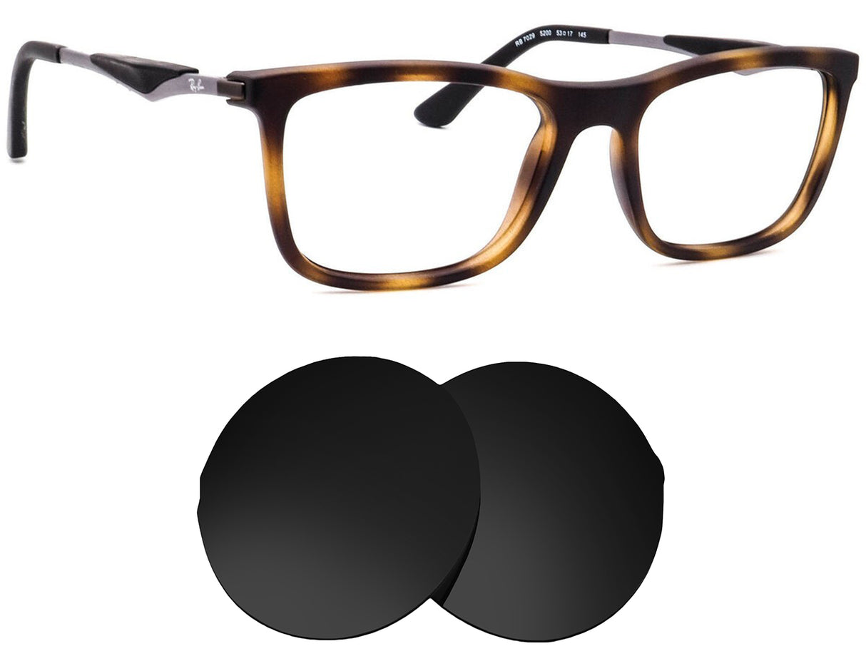 Ray-Ban RB7029 (53mm)-Replacement Lenses-Volcanic Black-Non-Polarized-Seek Optics