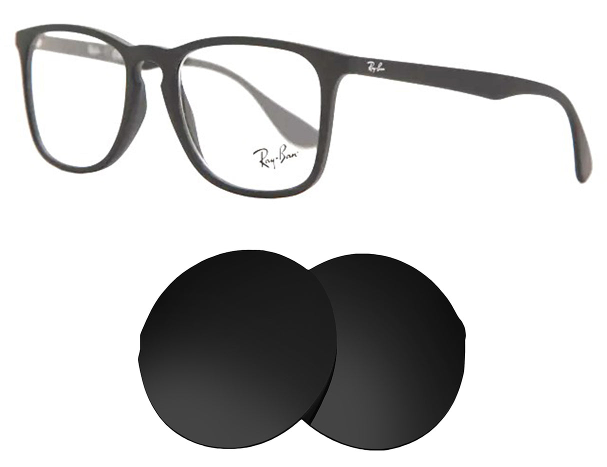 Ray-Ban Replacement Lenses RB7074 (50mm)-Replacement Lenses-Volcanic Black-Non-Polarized-Seek Optics