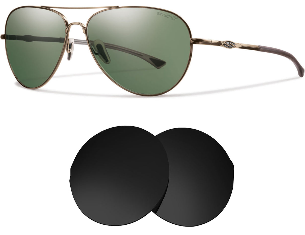 Smith Audible (Aviator Version)-Replacement Lenses-Volcanic Black-Non-Polarized-Seek Optics