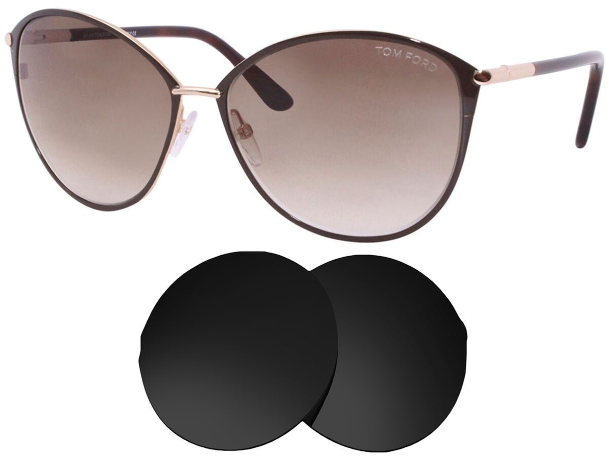 Tom Ford Penelope TF320-Replacement Lenses-Volcanic Black-Non-Polarized-Seek Optics