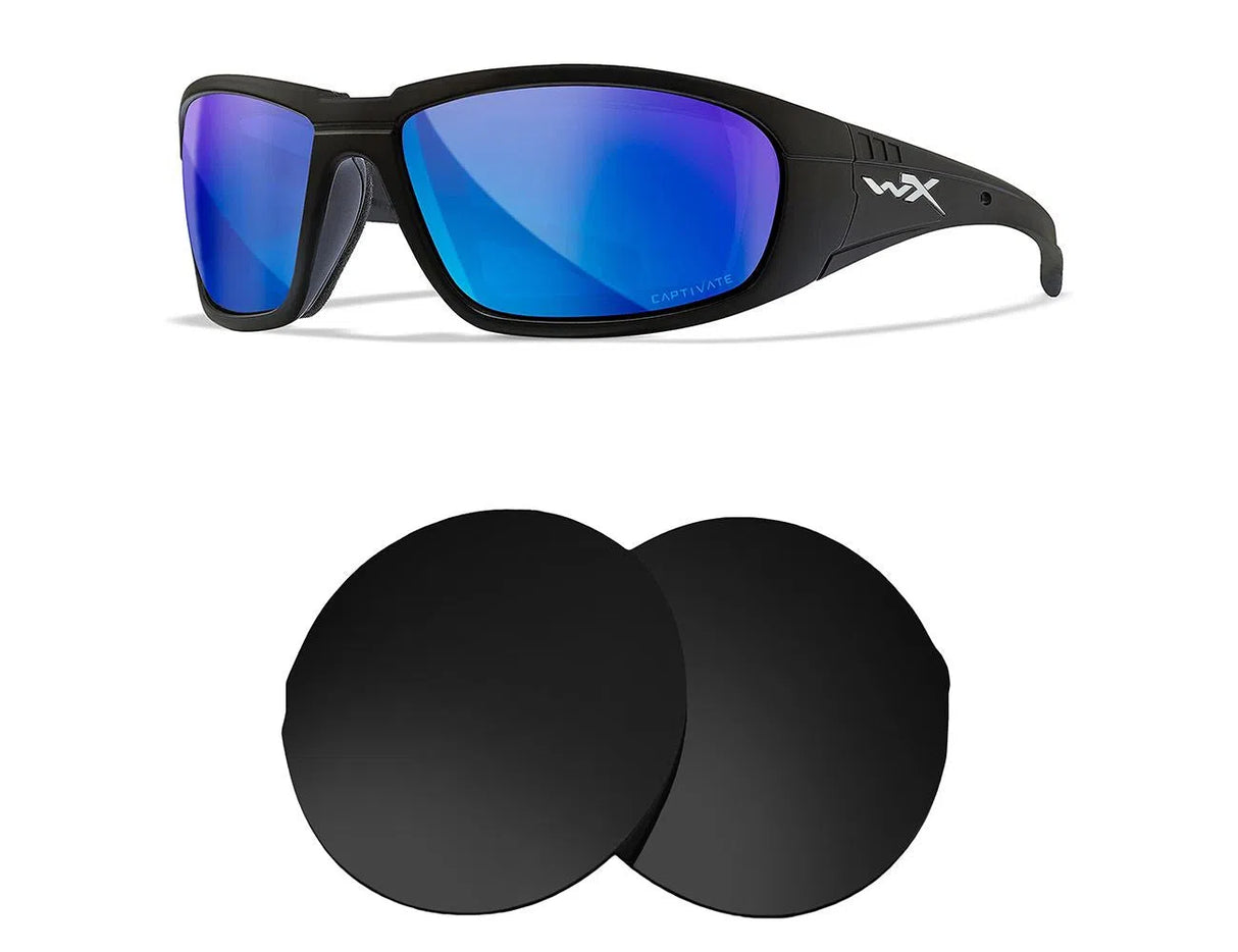 Wiley-X Boss-Replacement Lenses-Volcanic Black-Non-Polarized-Seek Optics