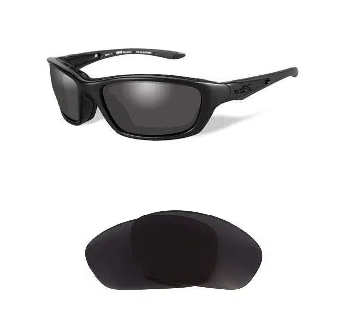 Wiley-X Brick-Replacement Lenses-Volcanic Black-Non-Polarized-Seek Optics
