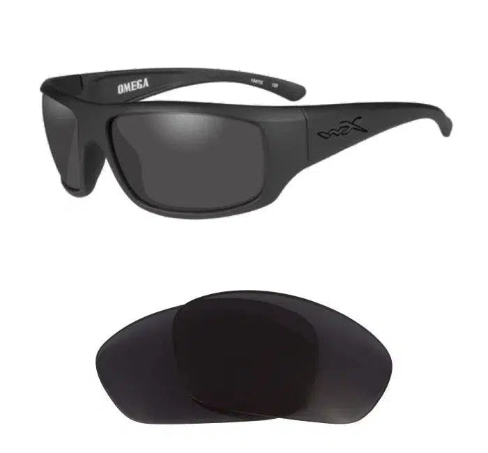 Wiley-X Omega-Replacement Lenses-Volcanic Black-Non-Polarized-Seek Optics