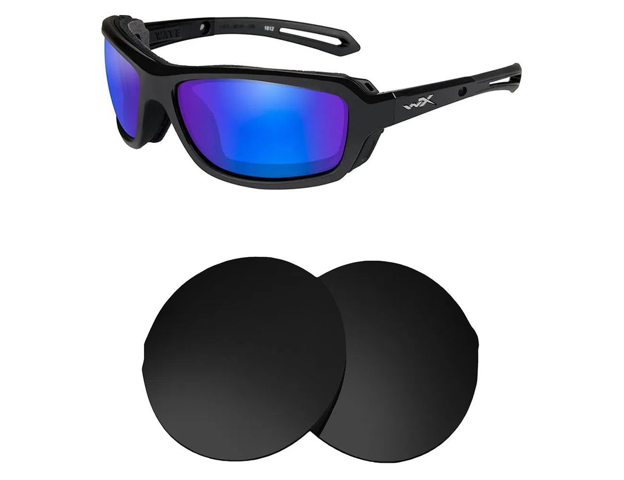 Wiley-X Wave-Replacement Lenses-Volcanic Black-Non-Polarized-Seek Optics