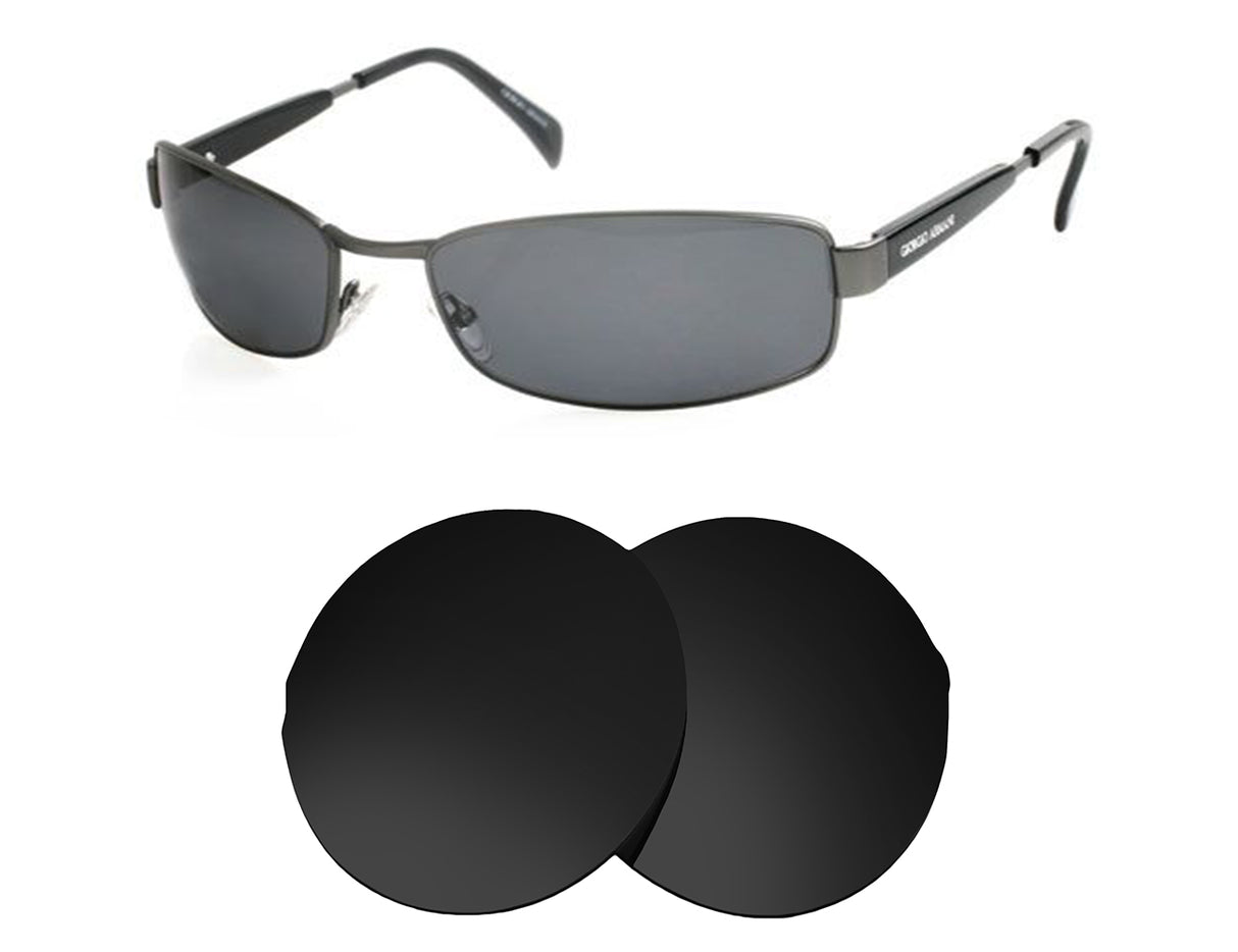 Armani GA669S-Replacement Lenses-Volcanic Black-Non-Polarized-Seek Optics