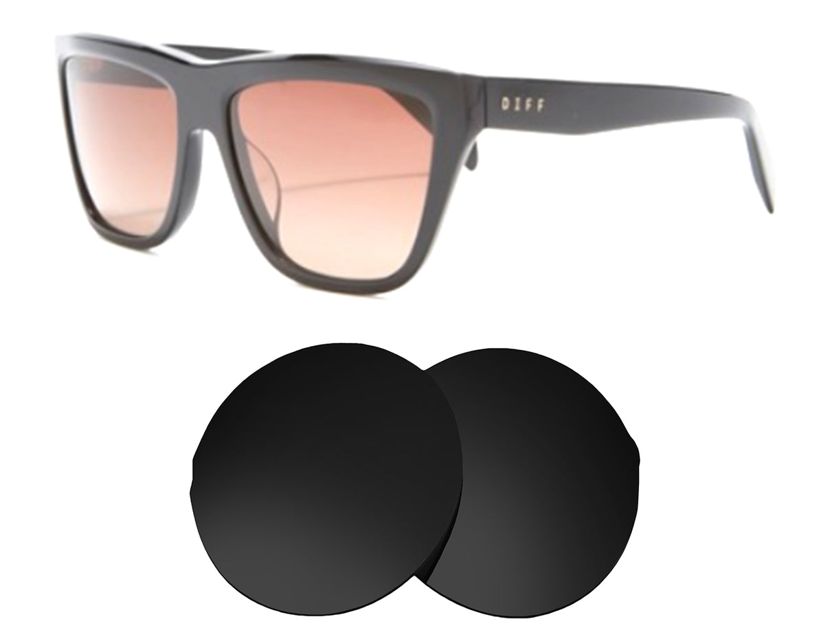 Diff Eyewear Harper-Replacement Lenses-Volcanic Black-Non-Polarized-Seek Optics