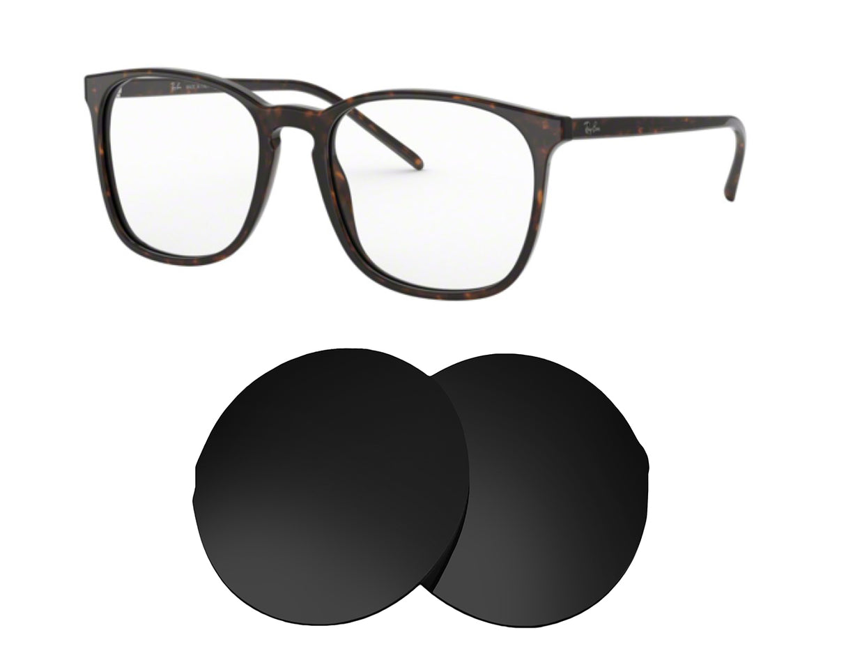 Ray-Ban RX5387-Replacement Lenses-Volcanic Black-Non-Polarized-Seek Optics