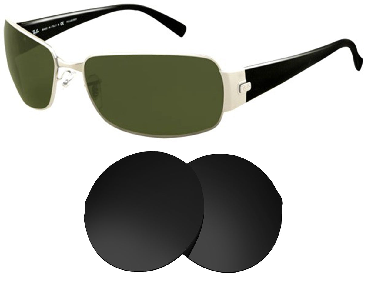 Ray-Ban RB3332 (64mm)-Replacement Lenses-Volcanic Black-Non-Polarized-Seek Optics