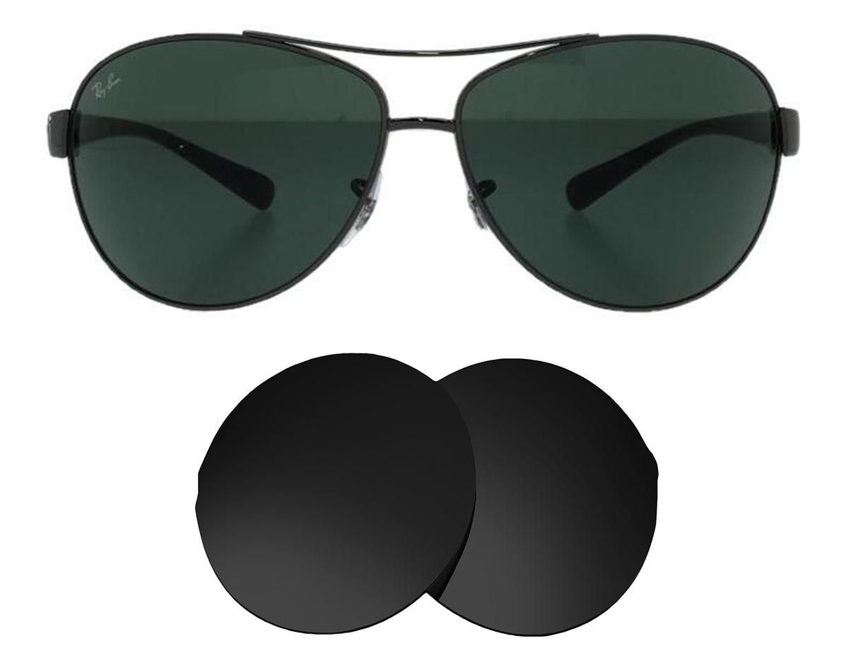 Ray-Ban RB3380 (64mm)-Replacement Lenses-Volcanic Black-Non-Polarized-Seek Optics