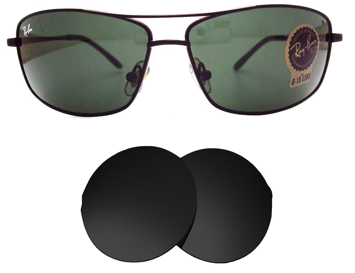 Ray-Ban RB3399 (64mm)-Replacement Lenses-Volcanic Black-Non-Polarized-Seek Optics