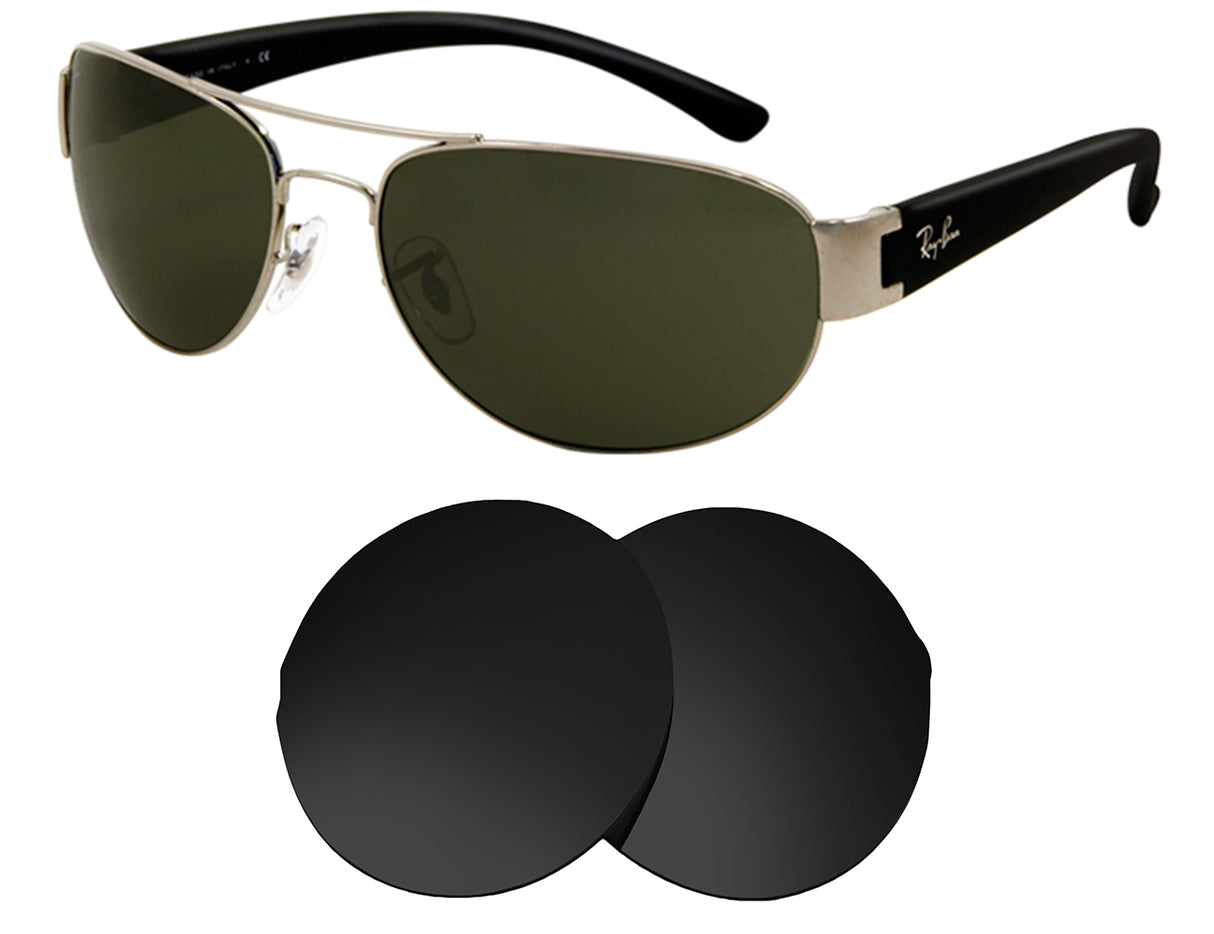 Ray-Ban RB3448 (63mm)-Replacement Lenses-Volcanic Black-Non-Polarized-Seek Optics