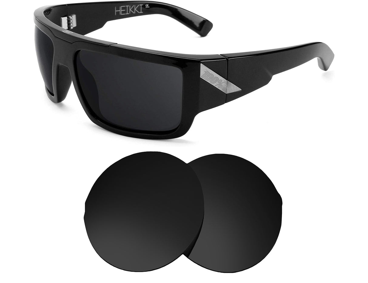 100% Heikki-Replacement Lenses-Volcanic Black-Non-Polarized-Seek Optics