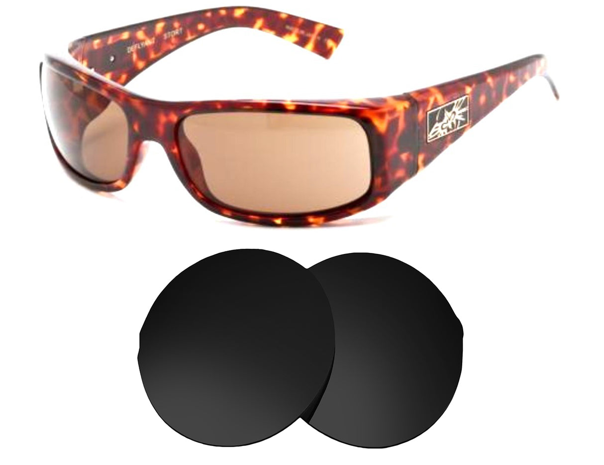 Black Flys Deflyant-Replacement Lenses-Volcanic Black-Non-Polarized-Seek Optics