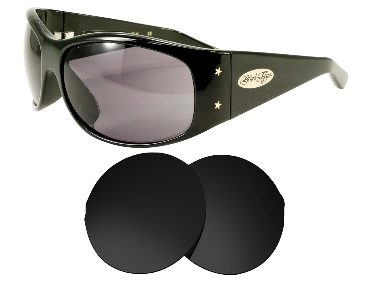Black Flys Fly No. 9-Replacement Lenses-Volcanic Black-Non-Polarized-Seek Optics