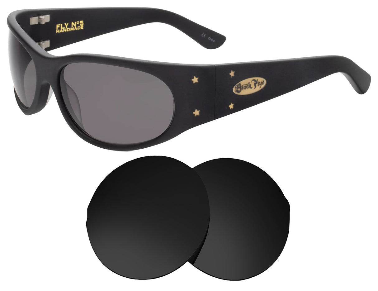 Black Flys Fly No. 5-Replacement Lenses-Volcanic Black-Non-Polarized-Seek Optics