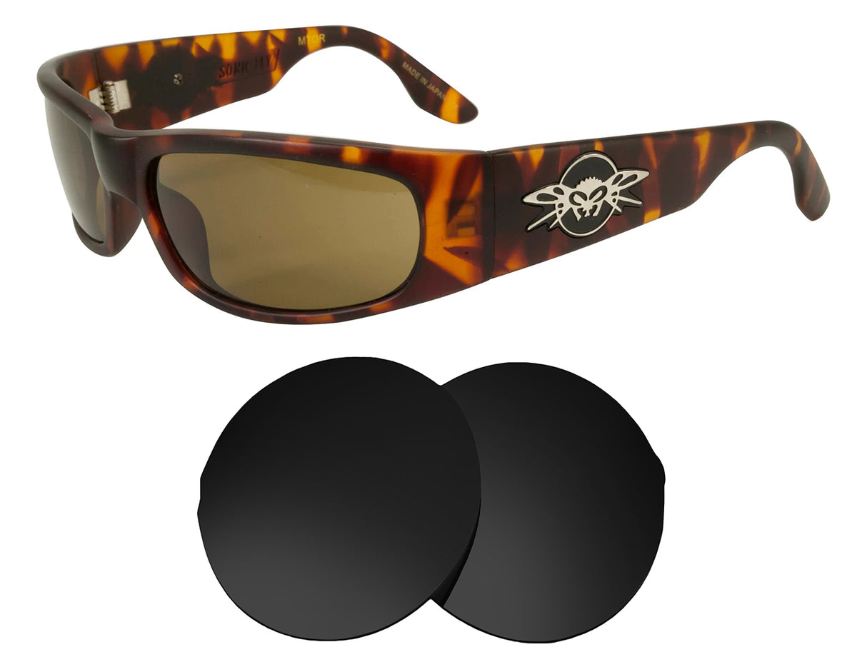 Black Flys Sonic Fly-Replacement Lenses-Volcanic Black-Non-Polarized-Seek Optics