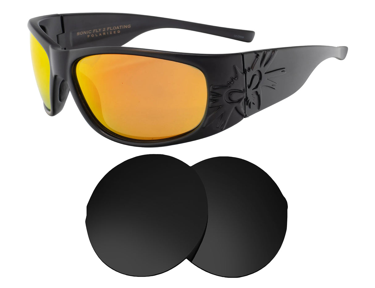 Black Flys Sonic Flys 2-Replacement Lenses-Volcanic Black-Non-Polarized-Seek Optics