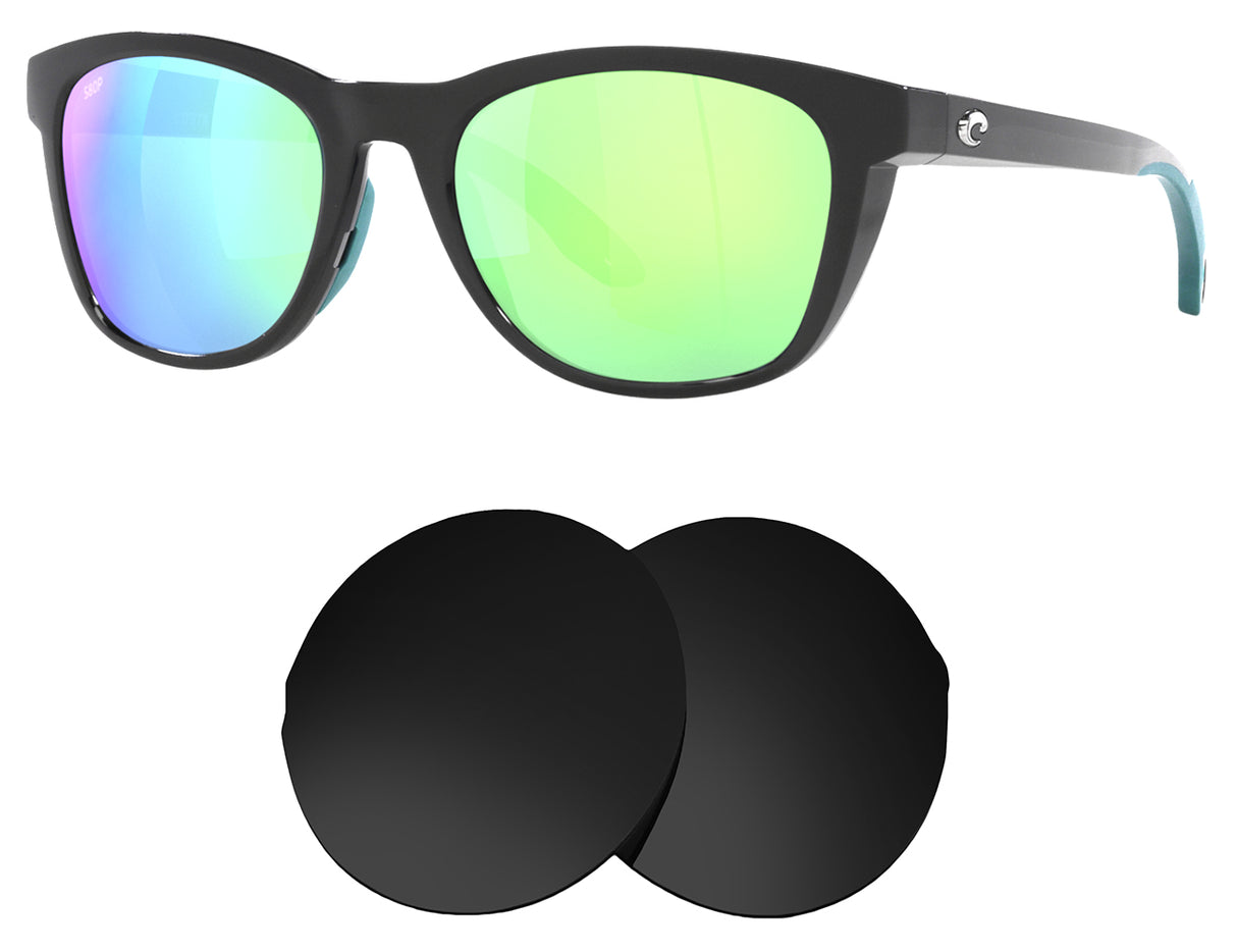 Costa Del Mar Aleta-Replacement Lenses-Volcanic Black-Non-Polarized-Seek Optics