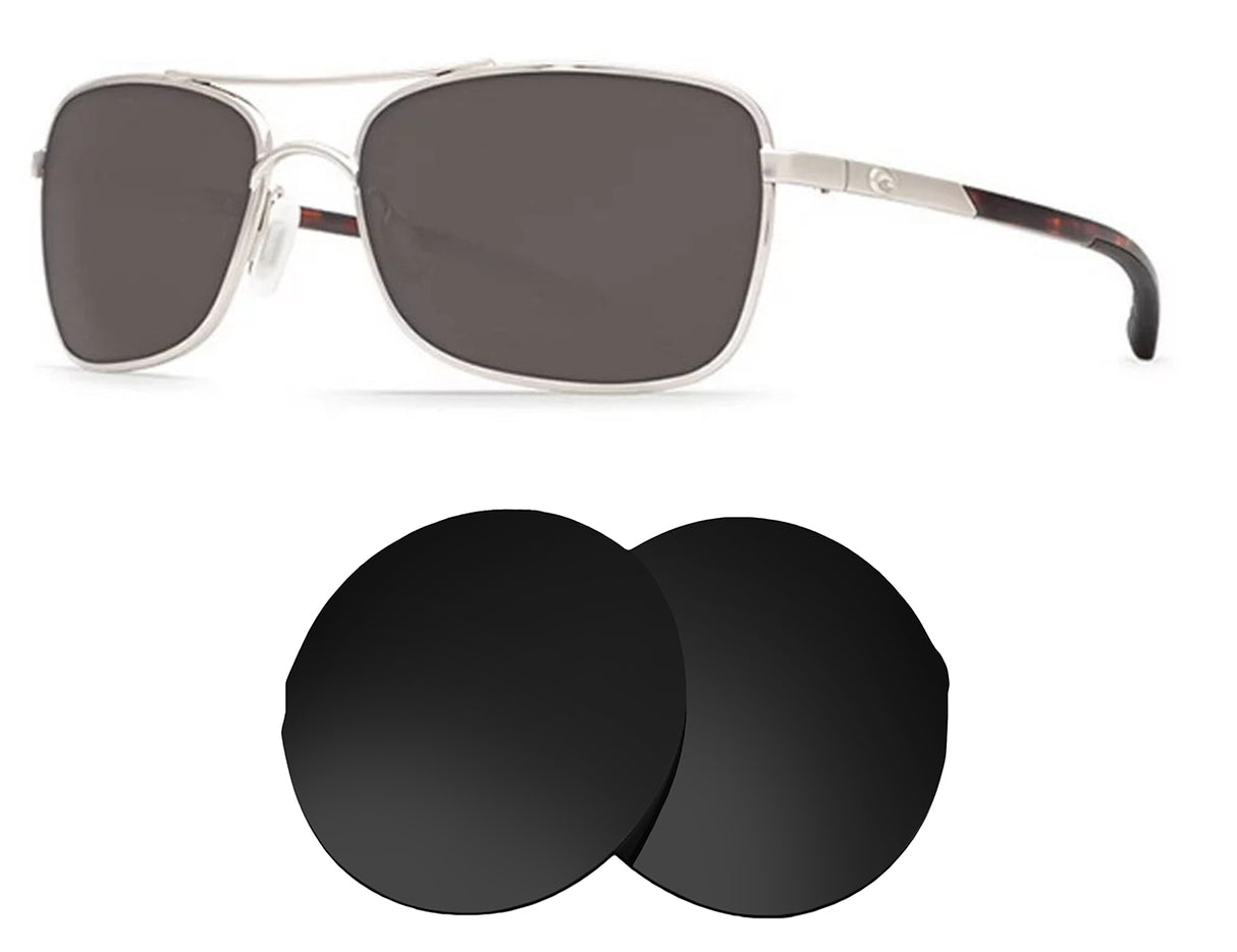Costa Del Mar Palapa-Replacement Lenses-Volcanic Black-Non-Polarized-Seek Optics