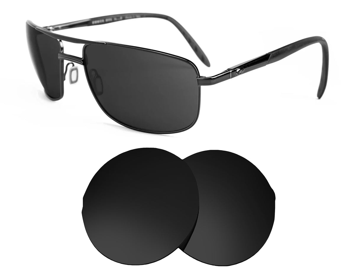 Costa Del Mar Wheelhouse-Replacement Lenses-Volcanic Black-Non-Polarized-Seek Optics
